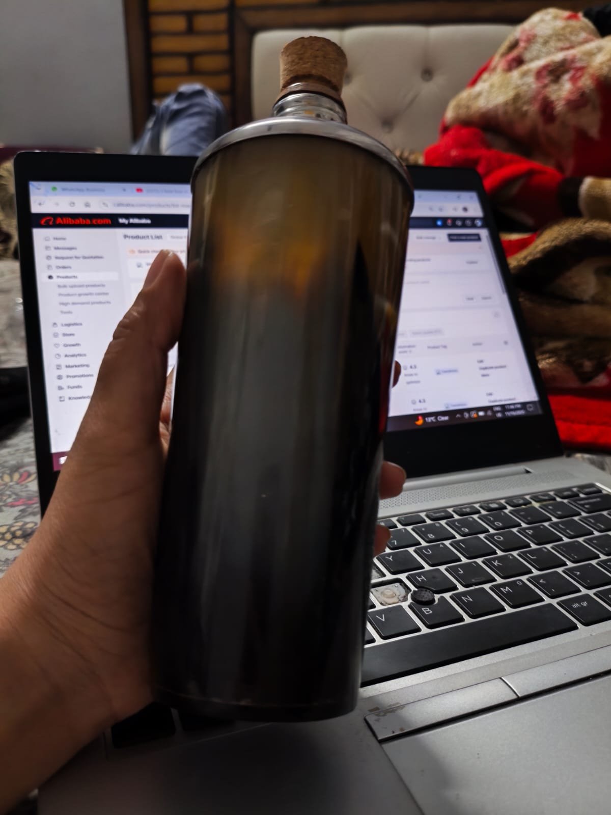 Horn Bottle with Cork Stopper - Image 2