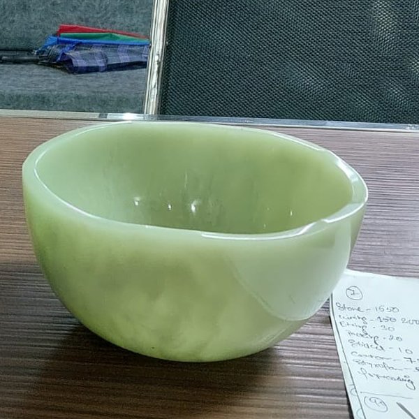Handcrafted Green Resin Decorative Bowl - Image 5