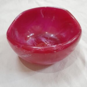 Handcrafted Red Resin Decorative Bowl