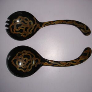Handcrafted Buffalo Horn Salad Serving Spoon Set